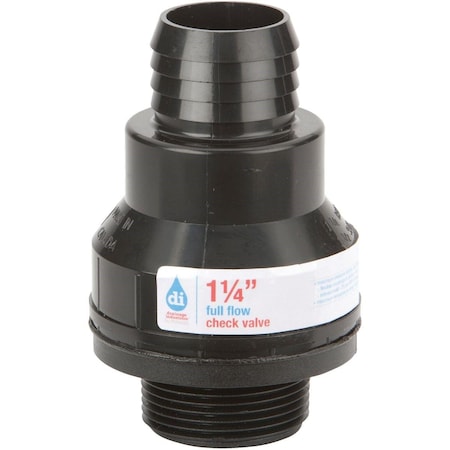 Drainage Industries 1-1/4 In. ABS Thermoplastic Full-Flow Sump Pump Check Valve CV01.25